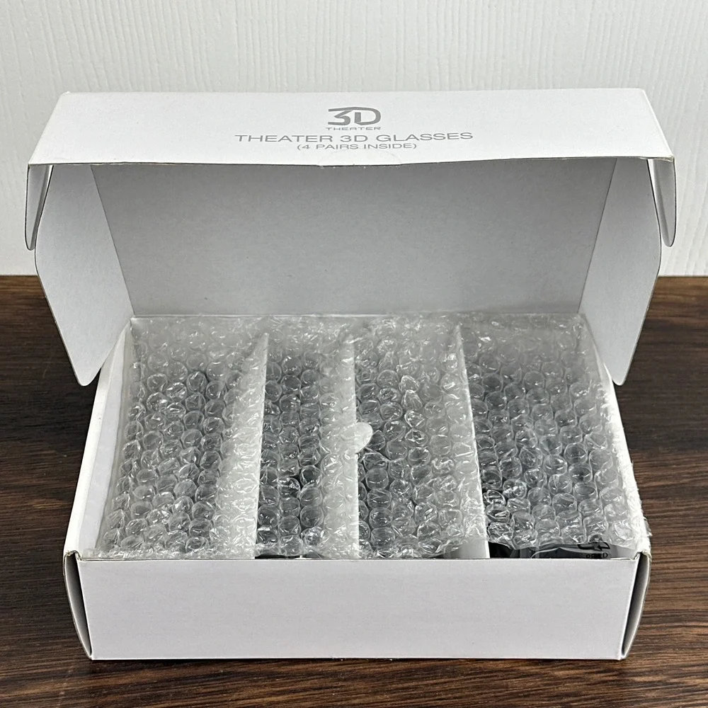 Vizio Theater 3D‎ Glasses 4 Pack Black Passive 3D Eyewear with Cleaning Cloth